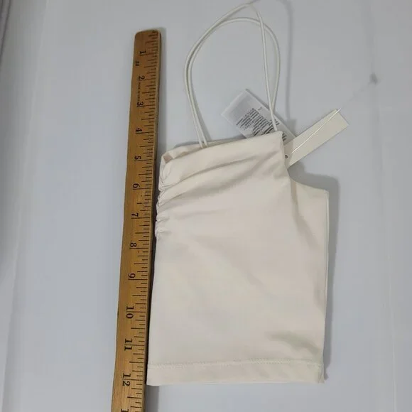 Free People Madewell Crop Tops Lot of 2 Sz XS/XXS in Metallic Black & Off White - Picture 15 of 16